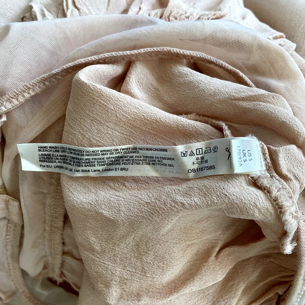 Free People Pretty in Peach Summer Lover Beaded Embroidery Wrap Bodysuit Small - Picture 14 of 14